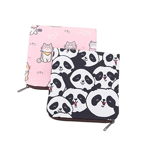 AKOOSY 2stücke Tasche Für Menstruationsbinden Aus Polyester Mit Cartoon-Motiv Tragbare Make-up-Tasche Als Damenbindenbeutel Und Kosmetiktasche von AKOOSY