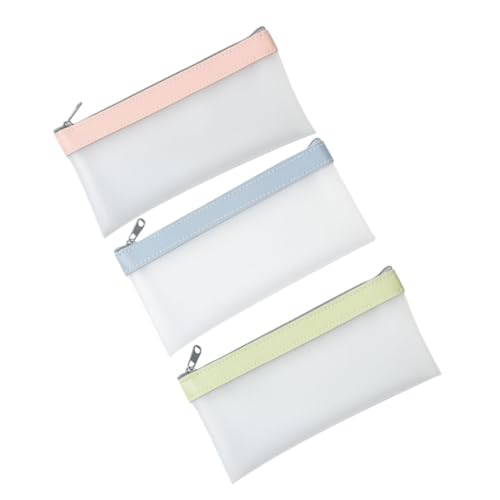 AKOOSY 3 Stück Große Stiftetasche TPU Transparent mit Reißverschluss Farbiges Schreibwaren Organizer für Schule Büro Leicht Reißfest Große Kapazität für Stifte und Kleinteile von AKOOSY