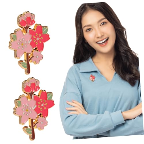 AKOOSY 3stücke Kirschblüten Broschen Für Damen Süße Metall-anstecknadeln Für Kleidung Taschen Und Hüte Farbige Cartoon-blumenbroschen Mit Delikatem Muster Stilvolle Etikettennadeln von AKOOSY