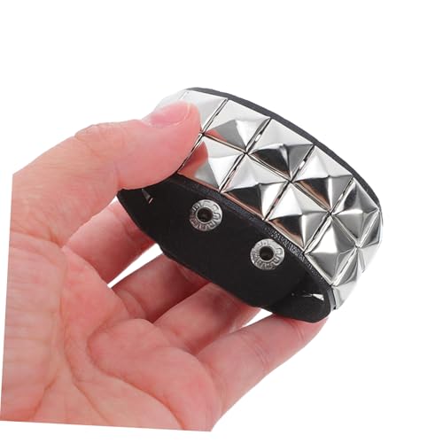 AKOOSY 3 Stück Stylisches Punk Nieten Armband PU Komfortable Manschette für Damen und Herren Modisches Statement Schmuckstück für Partys und Streetwear Looks von AKOOSY