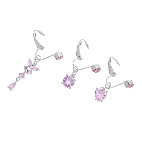 AKOOSY 3 Stück Teiliges Bauchnabelring für Frauen Herzförmig Schmetterling und Rund mit Funkelnden Zirkonsteinen Hautfreundlich Kupferfarben Schmerzfrei ohne Piercing Eleganter von AKOOSY