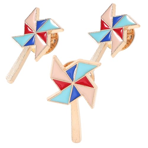 AKOOSY 3 Stück Teiliges Bunte Windmühlen Broschen aus Robustem Zinklegierung Niedliche Anstecknadeln für Rucksack Mütze Vielseitige Kleidung Accessoires Langlebige Emaille Pins Modische von AKOOSY