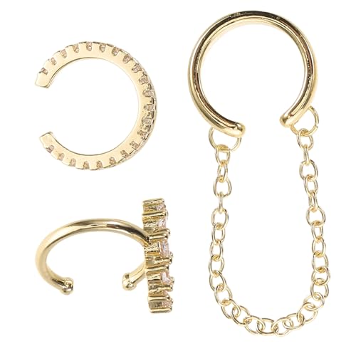 AKOOSY 3 Stück Teiliges Ohrclips Damen Zirkonia Ear Nicht Piercing Ohrklemme Mode Schmuck Geschenkverpackt Komfortabel und Langlebig für Alltag und Events von AKOOSY