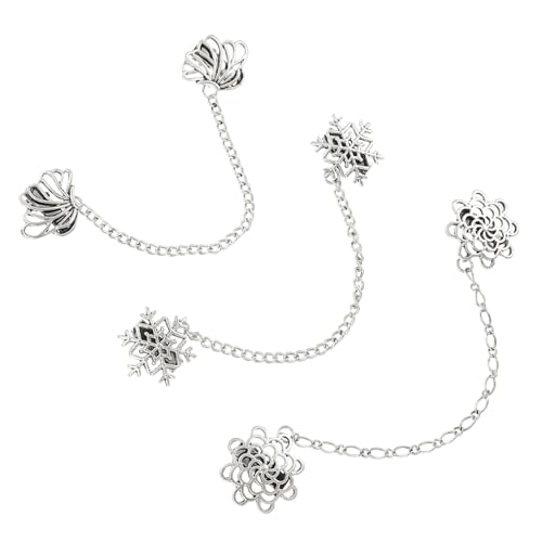 AKOOSY 3 Stück Teiliges Vintage Broschen Zarte Anstecknadeln mit Ketten Dekorative Kragennadeln für Hemden Anzüge und Verarbeitung Vielseitig für Kleidung und Accessoires von AKOOSY