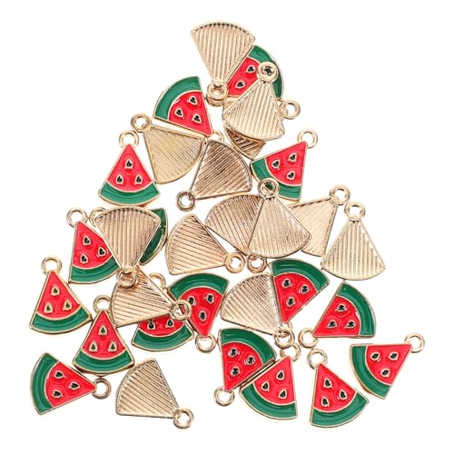 AKOOSY 30 Stück Teiliges Mini Wassermelonen Emaille Anhänger Langlebiger Legierung für DIY Schmuckherstellung Vielseitige Sommer Accessoires Kreative Charms für Halsketten Ohrringe von AKOOSY