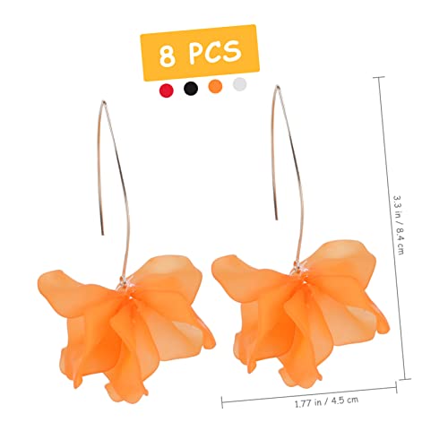 AKOOSY 4 Paare Blumen Ohrstecker Ohrringe Damen Mädchen Tropfen Ohrhänger Leichtes Schmuckset Für Alltag und Party Geschenkidee Zufällige Farbe Zufällige Farbe von AKOOSY