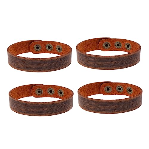 AKOOSY 4stücke Lederarmband Unisex-armband Für Paare Handgelenkkette Einfache Handgelenkkette Armband Für Lederarmband Für Studentenliebhaber Aus Hochwertigem Material Retro-braun von AKOOSY