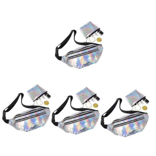 AKOOSY 4 Sätze Verstellbare Damen Hüfttasche mit Schimmerndem Glanz Wasserfeste Crossbody Bauchtasche mit Münzgeldbeutel für Outdoor Sport Festivals und Alltag AKOOSY 4 Sätze Verstellbare Damen Hüfttasche mit Schimmerndem Glanz Wasserfeste Crossbody Bauchtasche mit Münzgeldbeutel für Outdoor Sport Festivals und Alltag von AKOOSY