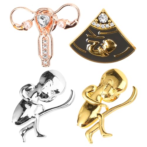 AKOOSY 4 Stck Teiliges Metall Broschen Anstecknadeln für Kleidung Robuste Langlebige Lapel Pins aus Hochwertiger Zinklegierung Modische Schmuck Dekoration für Damen für Alltag und von AKOOSY