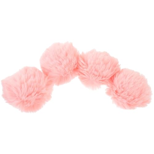 AKOOSY 4 Stück Abnehmbare Flauschige Pompons mit Broschennadel Kleine Deko bommel für DIY Kleidung Schuhe Hüte Leichte Kunstpelz broschen für Bastelprojekte von AKOOSY