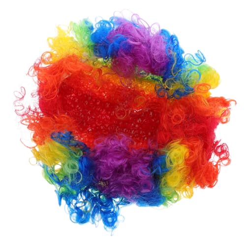 AKOOSY 4 Stück Bunte Afro Clown Perücke Kurz Lockig Flauschig für Damen Herren Unisex Disco Karneval Halloween Party Kostüm Cosplay Accessoires von AKOOSY