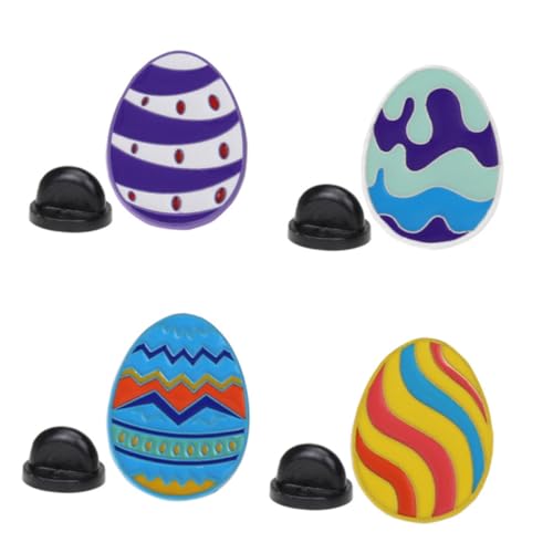 AKOOSY 4 Stück Bunte Dinosaurier ei Broschen aus Legierung Niedliche Cartoon Anstecknadeln für Damen Mädchen Modische Corsage für Kleidung Taschen Hüte Leicht und Bequem für Alltag und von AKOOSY