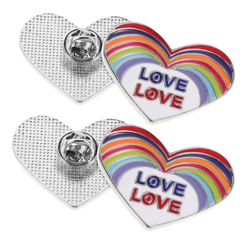 AKOOSY 4 Stück Bunte Regenbogen Herz Anstecknadeln Kleine Emaille Broschen für Jacken Rucksäcke Mützen Modische Geschenkidee Auslegbar als Shawl Pin Geburtstagsbrosche Damen von AKOOSY