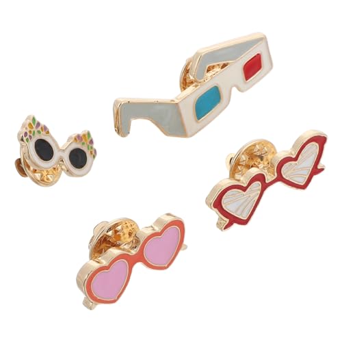 AKOOSY 4 Stück Hawaii Series Brustnadel Beach Style Broschen Sommerliche Sonnenbrille Brosche Kostüm Deko Accessoire für Freizeitkleidung Geschenkidee von AKOOSY