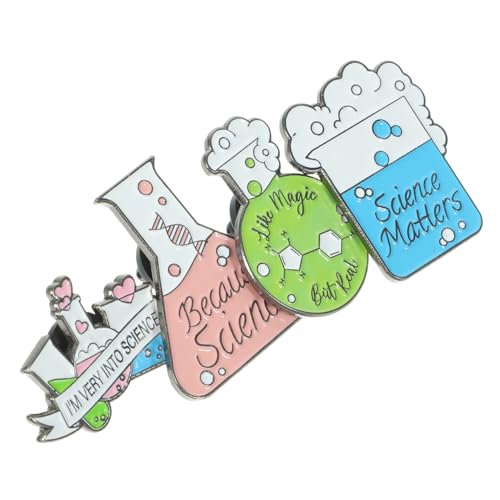 AKOOSY 4 Stück Teiliges Chemie Themed Emaille Broschen Kreative Anstecknadeln für Frauen Dekorative Lapel Pins Sicher Befestigt Kleidung zu Beschädigen Modisches Accessoire für Schals von AKOOSY