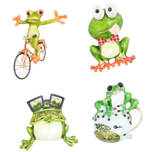 AKOOSY 4 Stück Teiliges Frosch Broschen Niedliche Tier Anstecknadeln für Damen Kleidung Dreidimensional Glänzend Stabile Broschennadeln Vielseitig als Anstecker für Jacken Schals und AKOOSY 4 Stück Teiliges Frosch Broschen Niedliche Tier Anstecknadeln für Damen Kleidung Dreidimensional Glänzend Stabile Broschennadeln Vielseitig als Anstecker für Jacken Schals und von AKOOSY
