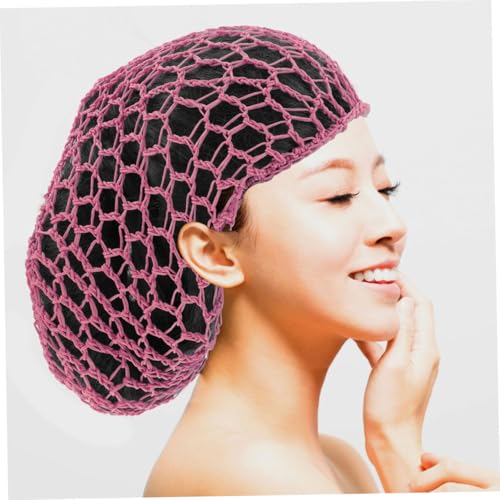 AKOOSY 4 Stück Teiliges Handgehäkeltes Haarnetz für Damen Elastisches Atmungsaktives Schlaf Haarnetz Bequeme Haarschutzkappe für Langes Haar Schlafhaube von AKOOSY