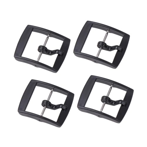 AKOOSY 4 Stück Teiliges Kunststoff Uhrenarmband Schließe Langlebiger Watch Buckle Passend für Leder Silikon Elektronische Armbänder Einfache Installation Schwarz Zubehör für von AKOOSY