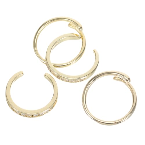 AKOOSY 4 Stück Teiliges Set Boho Fußringe für Damen Verstellbare Offene Zehenringe mit Funkelnden Kristallen Leichtes Strand-schmuckstück für Sommer Komfortabler Sitz durch Glatte von AKOOSY