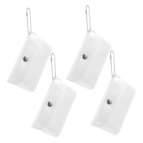 AKOOSY 4 Stück Transparente Tragbare und Kartenaufbewahrungstasche Teiliges Vielseitiger Mini Geldbeutel und Notizbuchschutz für Schüler Büro und Reisen von AKOOSY