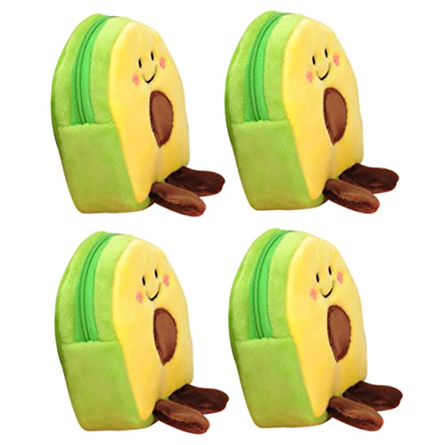 AKOOSY Plüsch Avocado Geldbörse 4 Stücke Münztasche für Mädchen Niedliches Design Leicht und Robust für Reisen und Alltag von AKOOSY