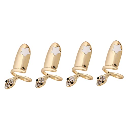AKOOSY 4stücke Schlangen-nagelringe Fingernagelspitzen Ringe Als Nagelschmuck Für Damen von AKOOSY