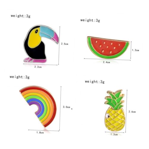 AKOOSY 4Stücke Teiliges Ananas Broschen Kreative Regenbogen Brosche mit Toucan Cartoon Brustnadel für Damen Modisches Accessoire für Kleidung Taschen AKOOSY 4Stücke Teiliges Ananas Broschen Kreative Regenbogen Brosche mit Toucan Cartoon Brustnadel für Damen Modisches Accessoire für Kleidung Taschen von AKOOSY