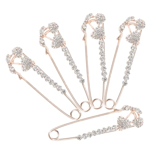 AKOOSY 5 Stück Damen Broschen Goldfarbene Anstecknadeln mit funkelndem Stein und Perle Blumen Design Schmuck für Hochzeit Party Alltag Vielseitige Schal Clips und Kleidung Zubehör von AKOOSY