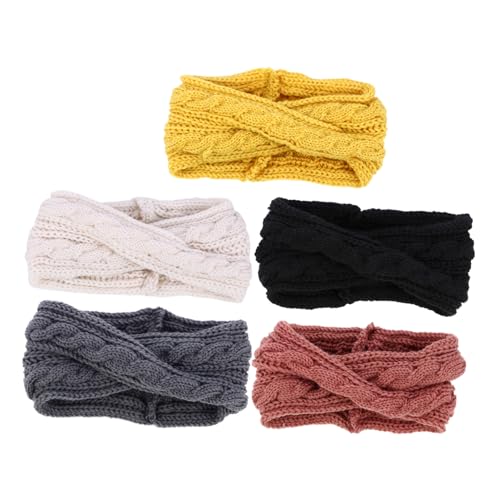 AKOOSY 5 Stück Teiliges Damen Winter Stirnband aus Hochwertiger Wolle Gestrickt mit Kabelmuster mit Praktischem Knopf Warmes Ohrenschutz Headwrap für Alltag und Outdoor Zufällige Farbe AKOOSY 5 Stück Teiliges Damen Winter Stirnband aus Hochwertiger Wolle Gestrickt mit Kabelmuster mit Praktischem Knopf Warmes Ohrenschutz Headwrap für Alltag und Outdoor Zufällige Farbe von AKOOSY