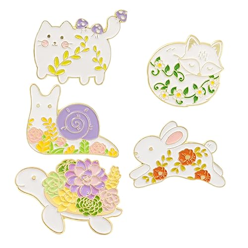 AKOOSY 5 Stück Teiliges Niedlicher Tierbroschen Legierung Cartoon Abzeichen für Kleidung und Accessoires Langlebig und für Jacken und Taschen von AKOOSY