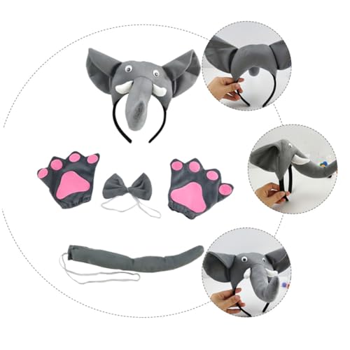 AKOOSY 5 Stück Teiliges Niedliches Tierkostüm set mit Elastischem Haarreif und Weichen Handschuhen Bequemes Party Cosplay zubehör für Erwachsene von AKOOSY
