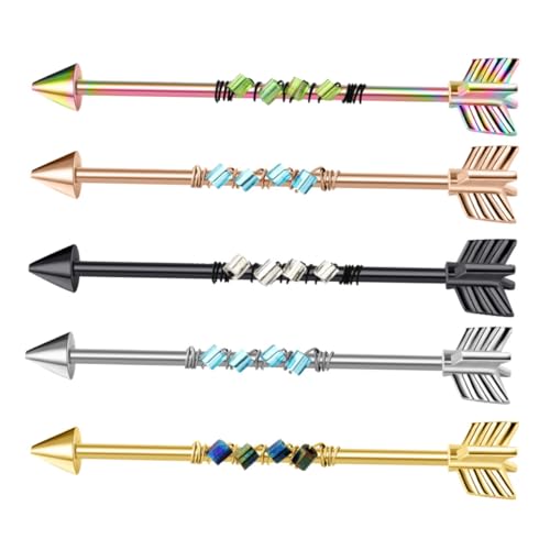 AKOOSY 5 Stück Teiliges Ohrknorpel Piercing Pfeilform Ohrstecker Damen Ohrschmuck Modisch Hautfreundlich Gemischt Komfortabel Tragen AKOOSY 5 Stück Teiliges Ohrknorpel Piercing Pfeilform Ohrstecker Damen Ohrschmuck Modisch Hautfreundlich Gemischt Komfortabel Tragen von AKOOSY