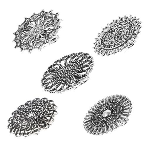 AKOOSY 5 Stück Teiliges Vintage Strickjacken Clips Damen Schal Clips Kleidung Broschen Blumendekoration für Hemd Kragen und Cardigan Verschluss von AKOOSY