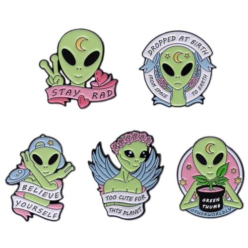 AKOOSY 5Stücke Alien Broschen Emaille für Damen Kreative Raumschiff Außerirdischen Anstecker für Kleidung Taschen Einzigartige Accessoires AKOOSY 5Stücke Alien Broschen Emaille für Damen Kreative Raumschiff Außerirdischen Anstecker für Kleidung Taschen Einzigartige Accessoires von AKOOSY