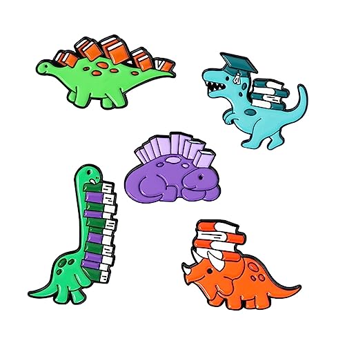 AKOOSY 5stücke Teiliges Lustige Dinosaurier-broschen Für Junge Mädchen Kreative Kleidung Accessoires Rucksack-deko Für Jungen Und Mädchen Niedliche Cartoon Dinosaurier Pins von AKOOSY