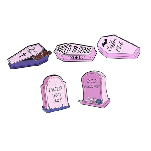 AKOOSY 5Stücke Rosa Grabstein Emaille Anstecknadeln Lustige Pins Für Frauen Kleiderbroschen Kreative Grabstein Abzeichen Zufällige Designs AKOOSY 5Stücke Rosa Grabstein Emaille Anstecknadeln Lustige Pins Für Frauen Kleiderbroschen Kreative Grabstein Abzeichen Zufällige Designs von AKOOSY