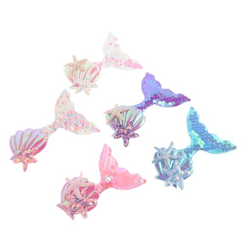 AKOOSY 5stücke Meerjungfrau Haaraccessoires Für Kleine Mädchen Glitzernde Haarklammern Mit Pailletten Pastellfarben Für Kindergeburtstage Und Besondere Anlässe von AKOOSY