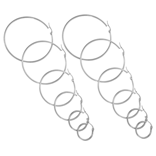 AKOOSY 6paare Grosse Ausgefallene Damen Ohrringe Modische Creolen Für Mädchen Und Teenager Trendige Ohrschmuck Für Alltag Und Musikveranstaltungen von AKOOSY