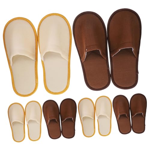 AKOOSY 6 Paare Einweg Gästepantoffeln Hotel Hausschuhe Unisex Komfortable Atmungsaktive Reisepantoffeln Für Hotel Party Familie Salon Weiche Fleece Kinderpantoffeln von AKOOSY