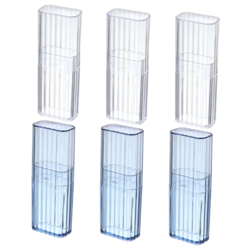 AKOOSY 6 Stück Kleine Wattestäbchen Aufbewahrungsboxen aus Robustem Material mit Deckel Transparente Reiseboxen für Wattepads und Zahnstocher Praktische Organizer für Unterwegs und von AKOOSY