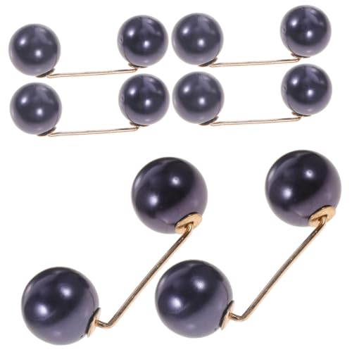 AKOOSY 6 Stück Teiliges Faux Perlen Broschen Anstecknadeln für Damen Emptied Kragenfixierer Schmucknadeln für Strickjacken Kleider und Hosen Clip Langlebiges Legierungsmaterial von AKOOSY