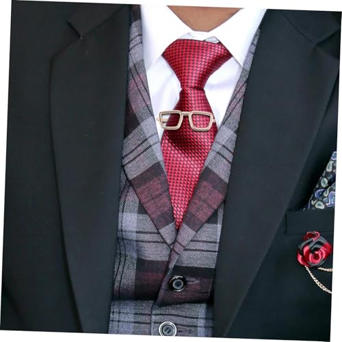 AKOOSY 6stücke Krawattenclips Für Herren in Brillenform Krawattenklammern Aus Metall Für Business-hemden Flache Krawattenklammern Für Hochzeitskrawatten Herren-krawattennadeln von AKOOSY