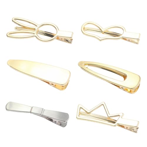 AKOOSY 6 Stück Teiliges Metall Haarclips aus Legierung Vintage Stilvolle Entenclips Silber Robuste Haarklammern mit Gutem Halt für Damen und Mädchen Eleganter Haarschmuck für Alltag und von AKOOSY