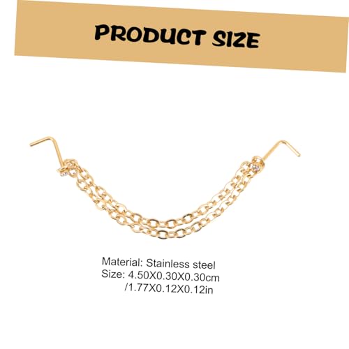 AKOOSY 6 Stück Teiliges Nasenpiercing aus Edelstahl Doppelte Nasenkette und Ring Modischer Nasenschmuck für Alltag Party Geeignet für Damen mit Tragus und Helix Piercing Silberfarbene von AKOOSY