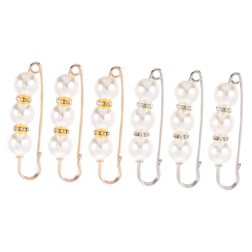 AKOOSY 6 Stück Teiliges Set Kreative Perlenbroschen Stilvolle Anstecknadeln für Cardigan Pullover Schal Modische Schmuckaccessoires für Damen Vielseitig Einsetzbar bei Formellen und von AKOOSY