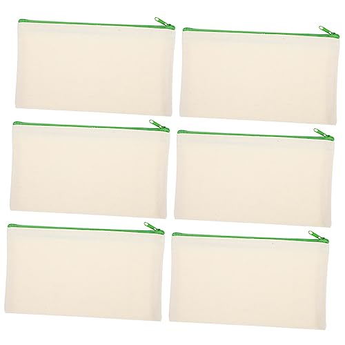 AKOOSY 6 Stück Teiliges Unbedruckte Canvas Stifterollen mit Reißverschluss Langlebige Handliche Federmäppchen für Stifte Make Up Pinsel Kleine Aufbewahrungstasche Zufällige Farbe von AKOOSY