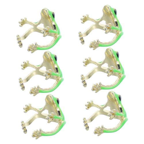 AKOOSY 6stücke Verstellbarer Froschring Aus Harz Süßer Tier-schmuck Für Frauen Offenes Design Lustiges Accessoire Leicht Und Angenehm Zu Tragen Für Alltag Oder Mottopartys von AKOOSY
