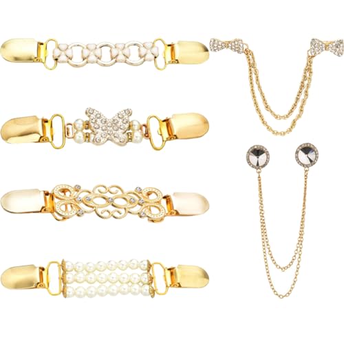 AKOOSY 6Stücke Teiliges Pulloverclips für Strickjacken Vintage Clips für Damen Vielseitig Einsetzbar für Kleidung Schals Langlebig Elegant von AKOOSY