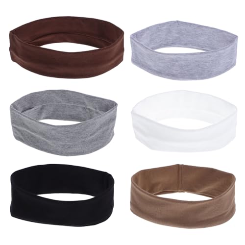 AKOOSY 6 Stück Damen Elastische Stirnbänder Schweißabsorbierend Rutschfest Sport Stirnbänder für Yoga Laufen und Fitness von AKOOSY