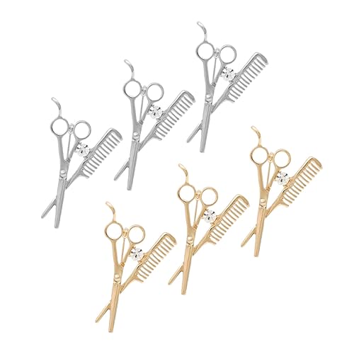 AKOOSY 6stücke Friseur Broschen Glänzende Scheren Und Kammform Anstecker Für Friseurbekleidung Für Hemden Schals Und Hüte von AKOOSY
